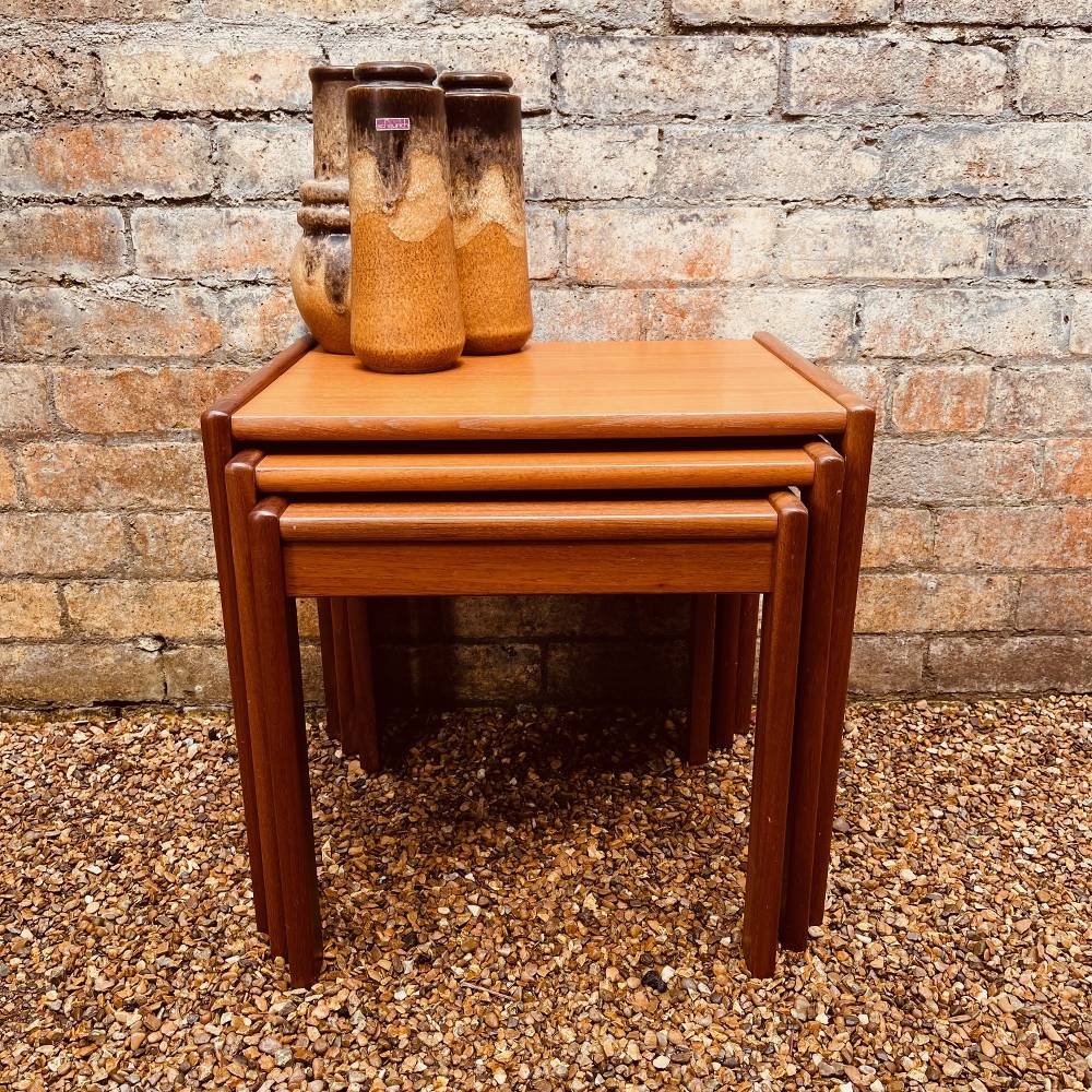 Vintage Mid Century Danish Modern Teak Nesting Tables by BRDR Furbo Spottrup